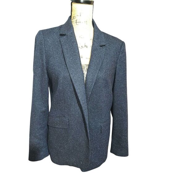 Jigsaw  Italian Fabric Women’s Wool blend Blue Speckled Blazer Size 10‎ - Picture 1 of 7